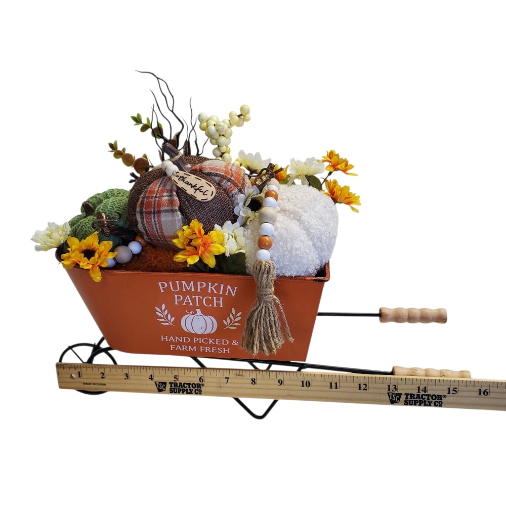 New Decorative Pumpkin Patch Wheelbarrow - Picture 3 of 10